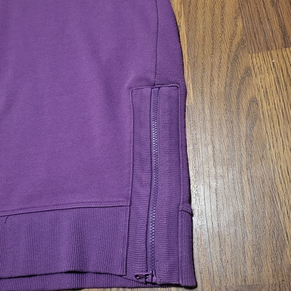 Y2K Reebok Women's Large Purple Crewneck Long Sleeve Sweatshirt Side Zip 20s D9 - Picture 3 of 6